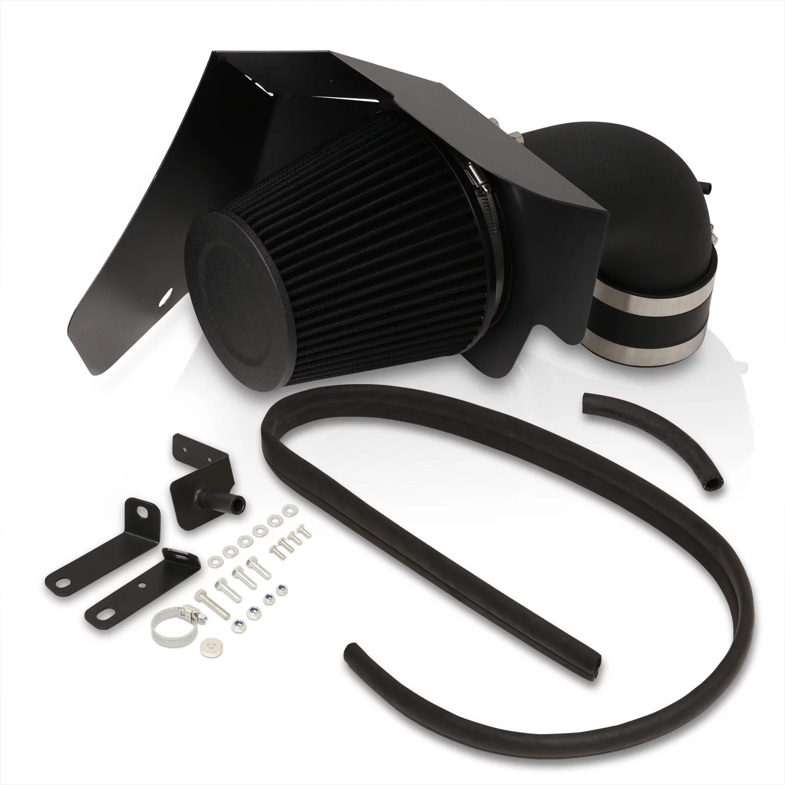 AJP Distributors Cold Air Short Ram Intake CAI SRI Induction System Black Aluminum Piping Pipe + Heat Shield Filter Compatible/Replacement For Cadillac CTS-V 6.2L V8 2009 2010 2011 2012 2013 2014 2015