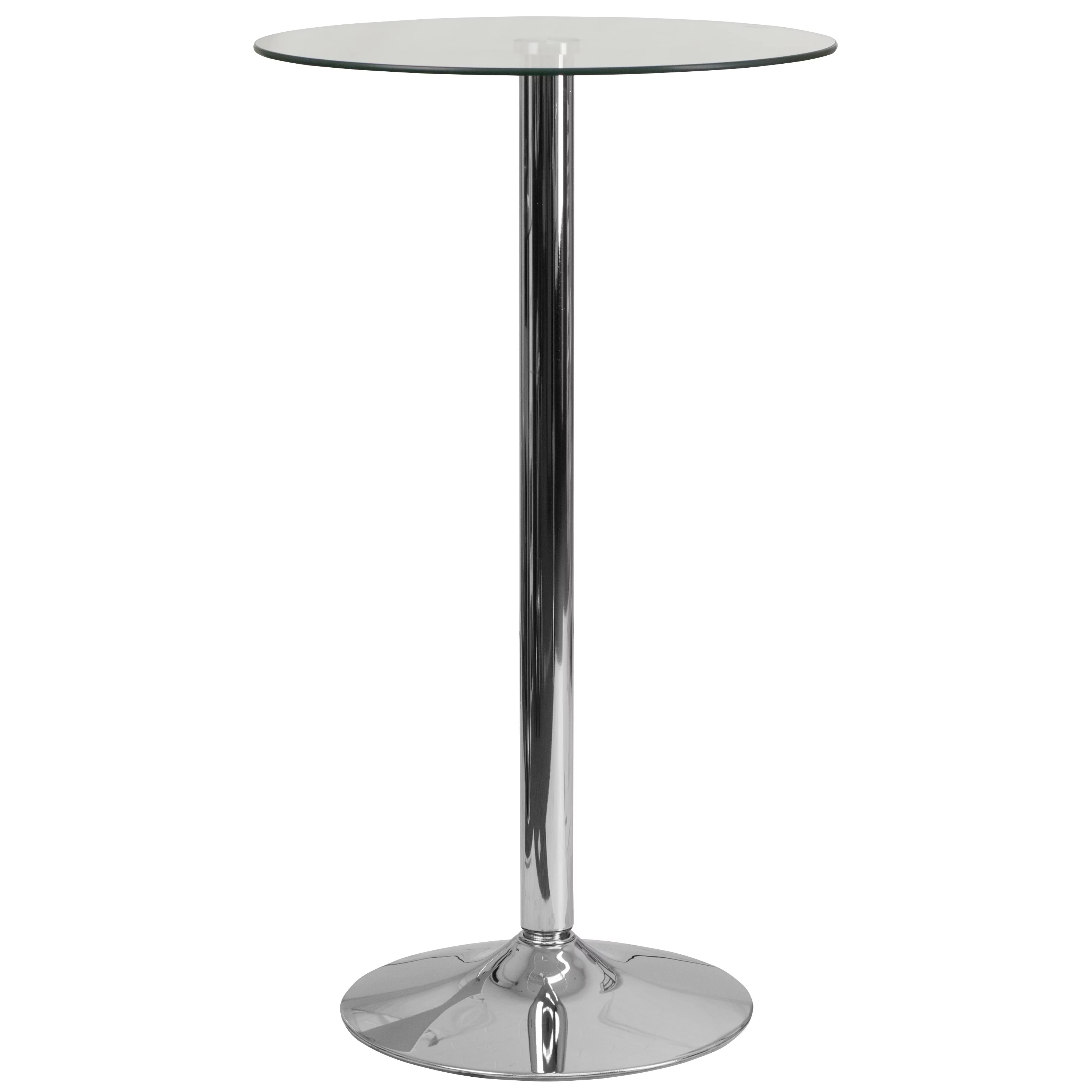 Flash Furniture Fredrick 23.75'' Round Glass Table with 41.75''H Chrome Base