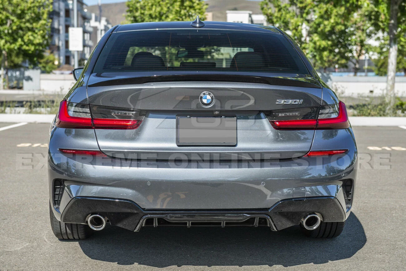 Replacement For 2019-Present BMW G20 3-Series Models | G80 M3 Performance Style ABS Plastic Painted Glossy Black Rear Trunk Lid Wing Spoiler