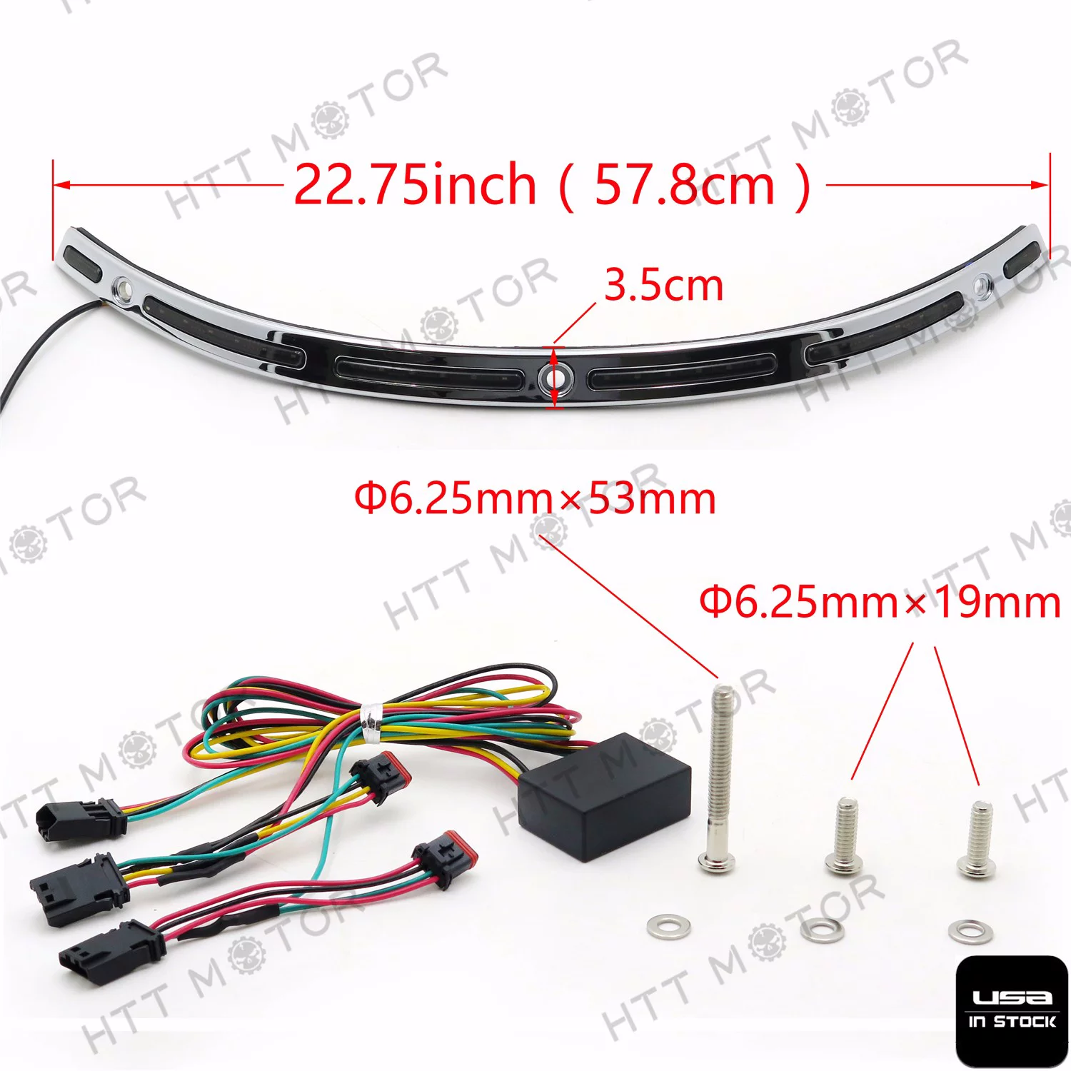 HTTMT- LED Illuminated Windshield Trim For Harley Touring Street Glide FLHX 14 15 16 17