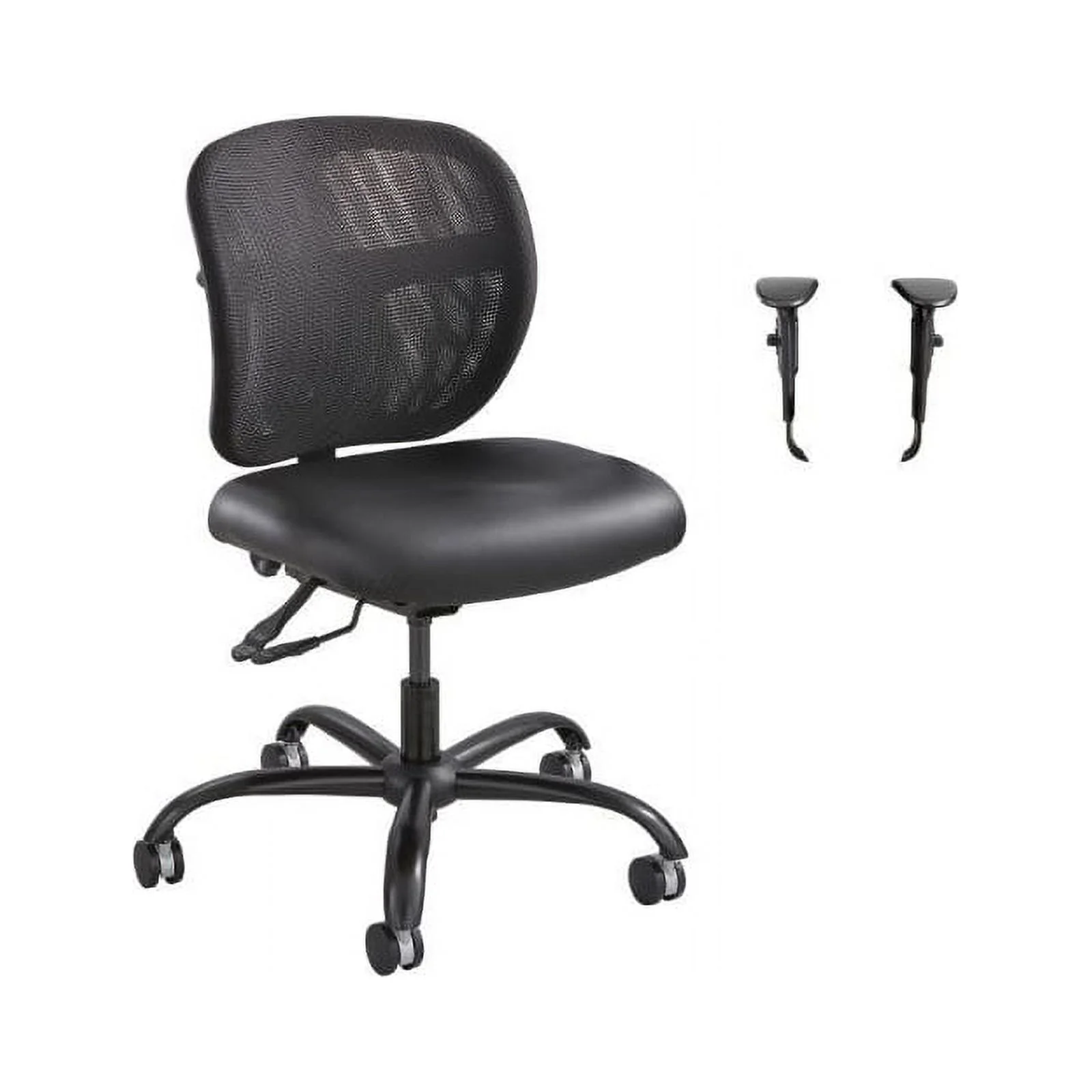 Safco 1 Mesh Task Office Chair with Alday Arm Set in Black