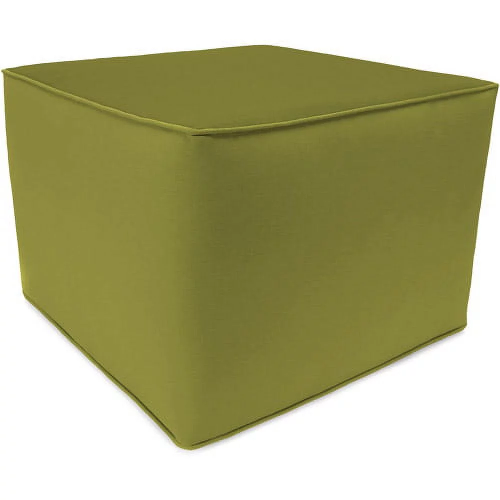 Jordan Manufacturing Square Outdoor Patio Pouf Ottoman, Veranda Kiwi