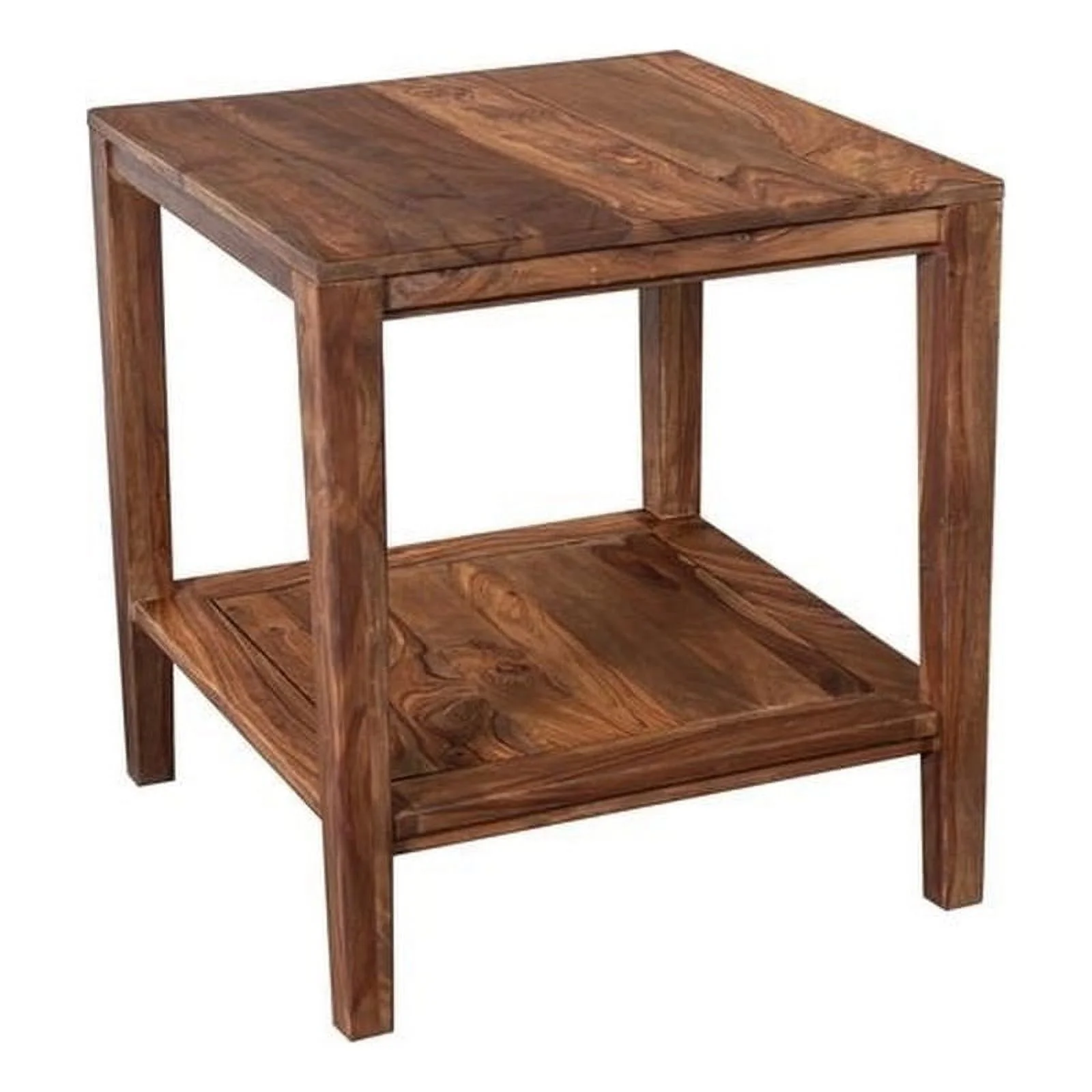 Home Square Sheesham Wood End Table in Natural Finish - Set of 2