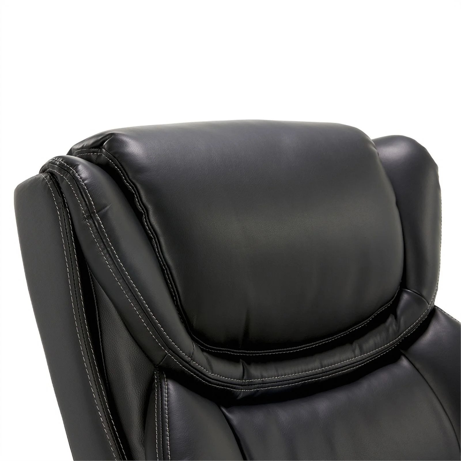 Scranton & Co Modern Faux Leather & Wood Executive Chair in Black