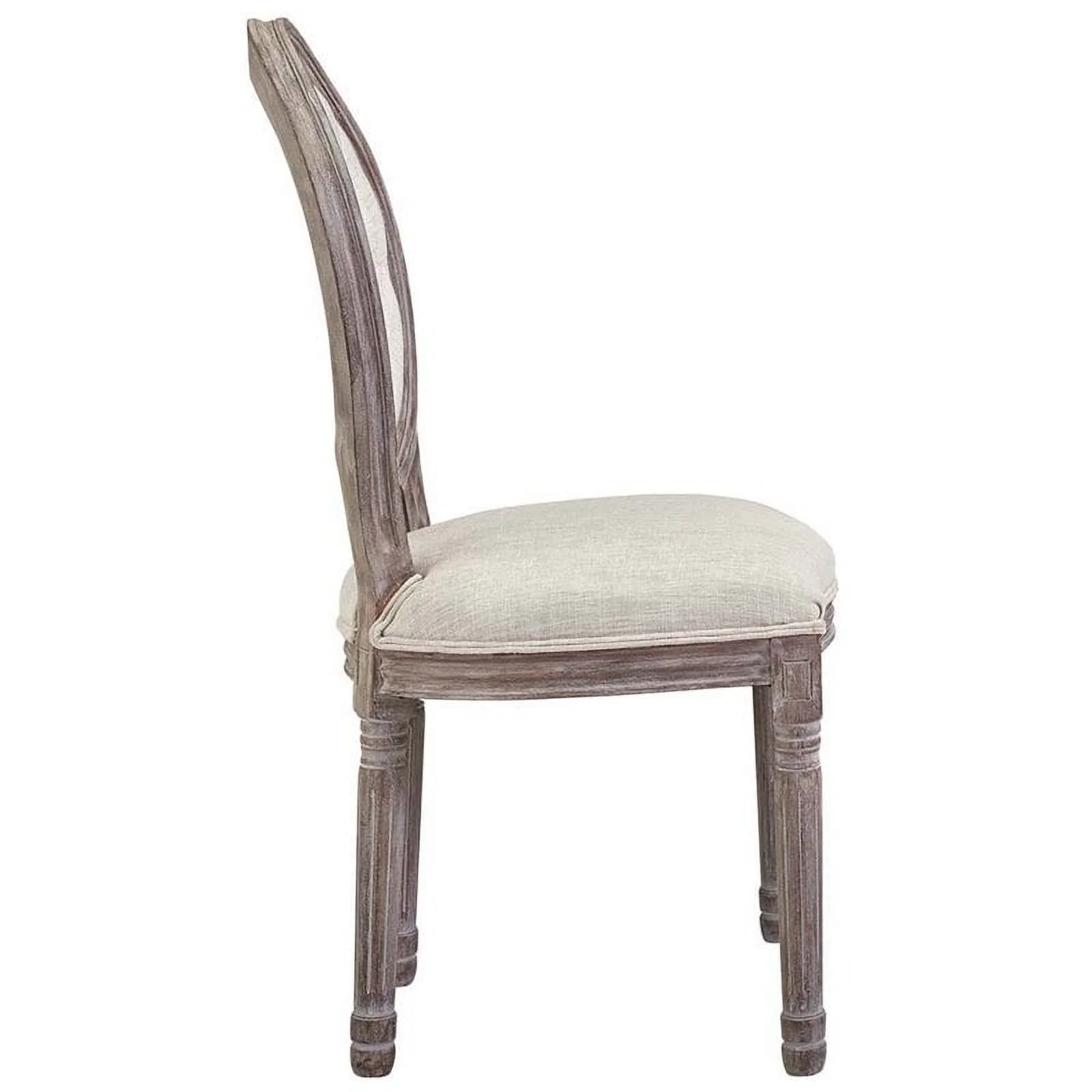 Home Square 2 Piece Upholstered Fabric Dining Side Chair Set in Beige