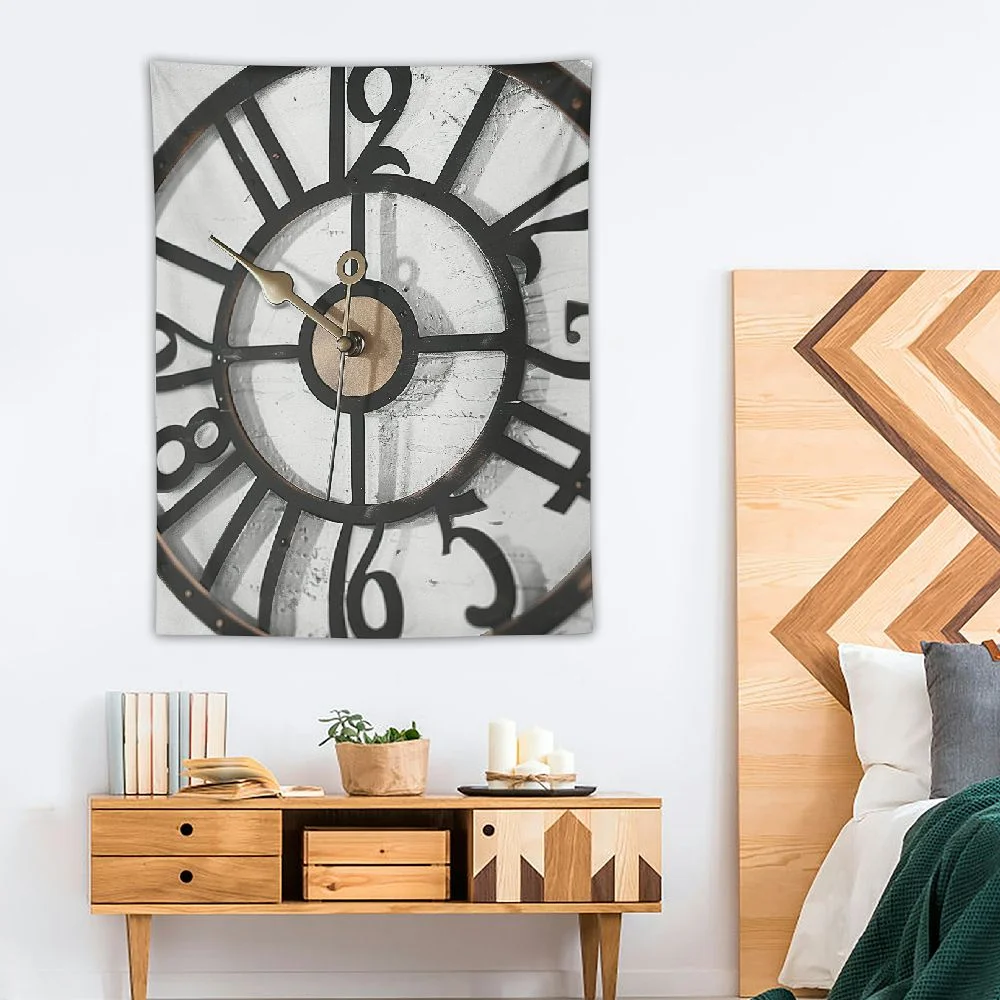 Cmefzd  Farmhouse Wall Clocks for Living Room Decor, Silent Analog Battery Operated Wall Clock, Modern Round Black Rustic Decorative Wall Clock Indoor Outdoor 30x40in