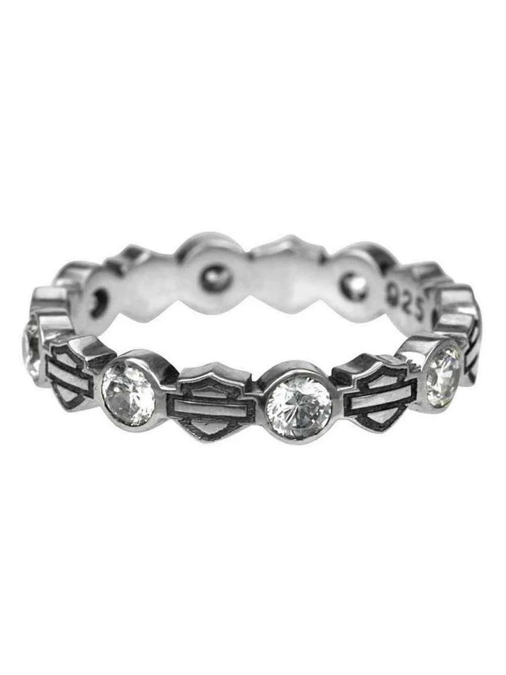 Harley-Davidson Women's Ring, Stacking Bar & Shield Rhinestone Ring HDR0170 (5), Harley Davidson