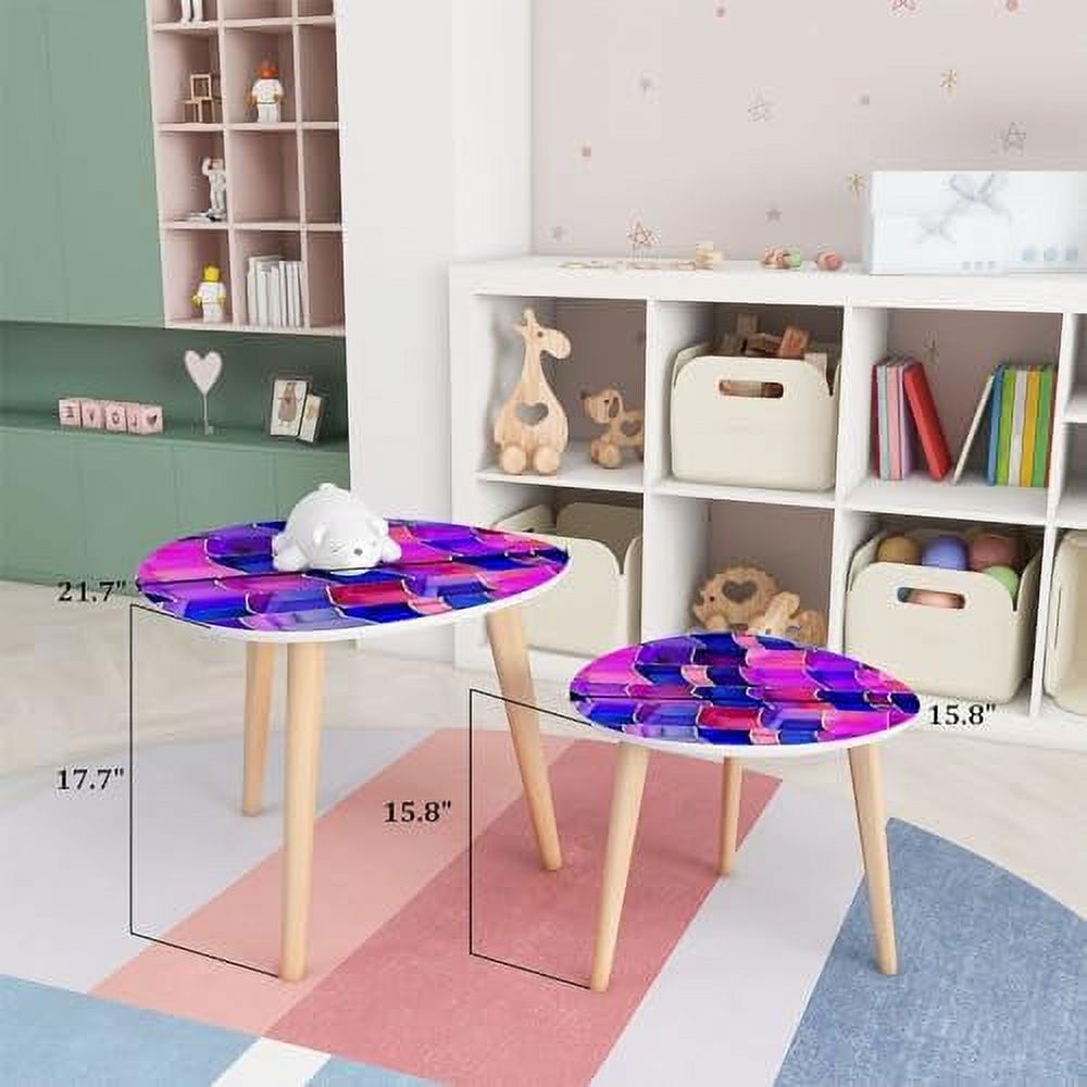 CHDEUSL Small Coffee Nesting  Stained Glass Seamless Texture Triangle End  Center   Modern   Room Bedroom Balcony