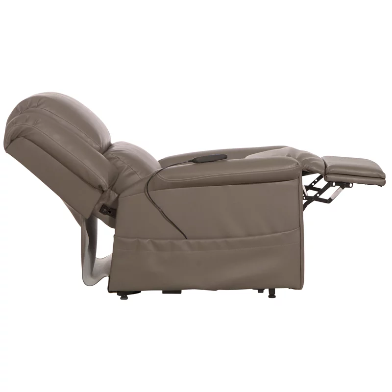 Bowery Hill Power Lift Lay-Flat Recliner with Gray Disinfectable PU Fabric
