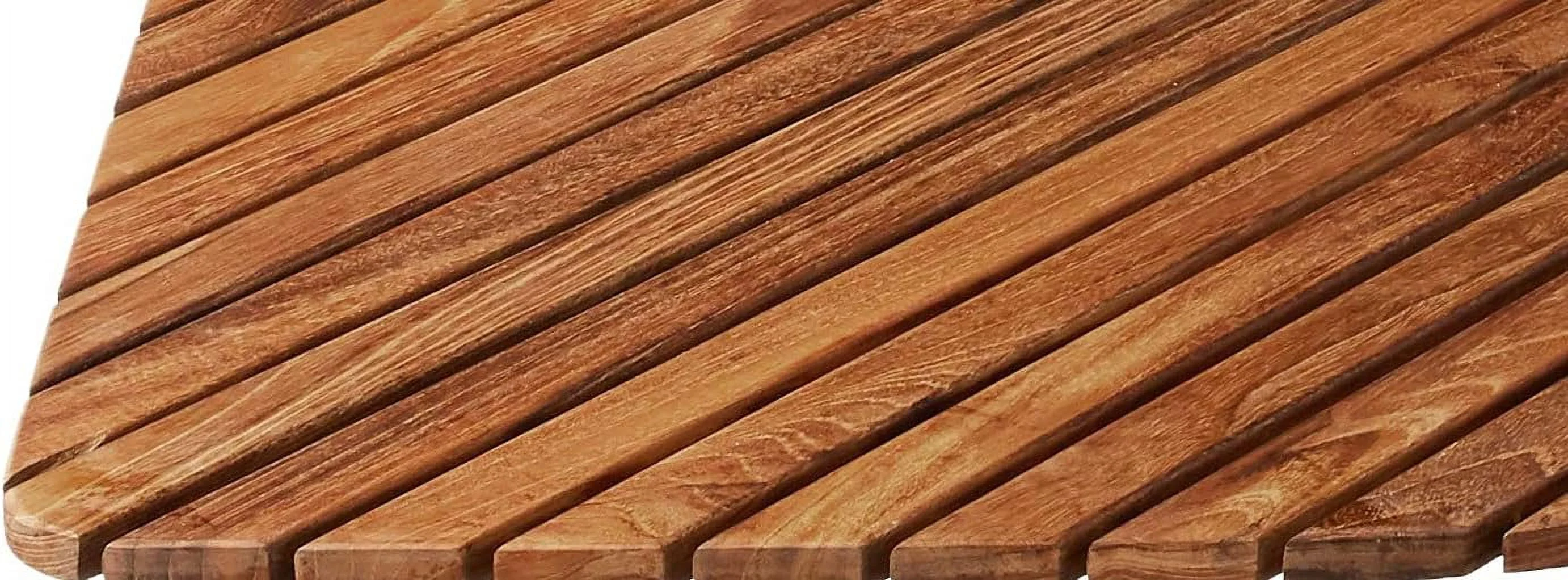 Erika Corner Shower Spa Mat In Solid Teak Wood And Oiled Finish, X-Large, 30