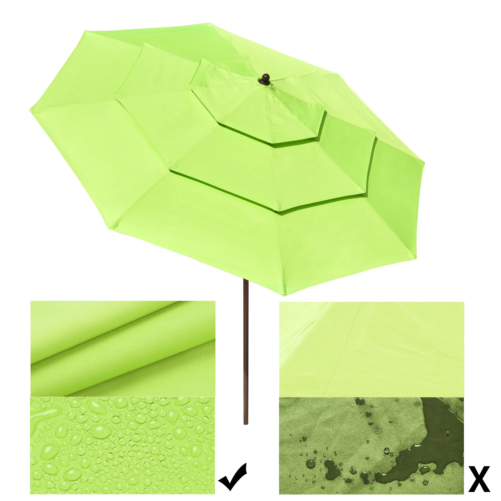 Yescom 9 Ft 3 Tier Patio Umbrella with Protective Cover Crank Push to Tilt Poolside