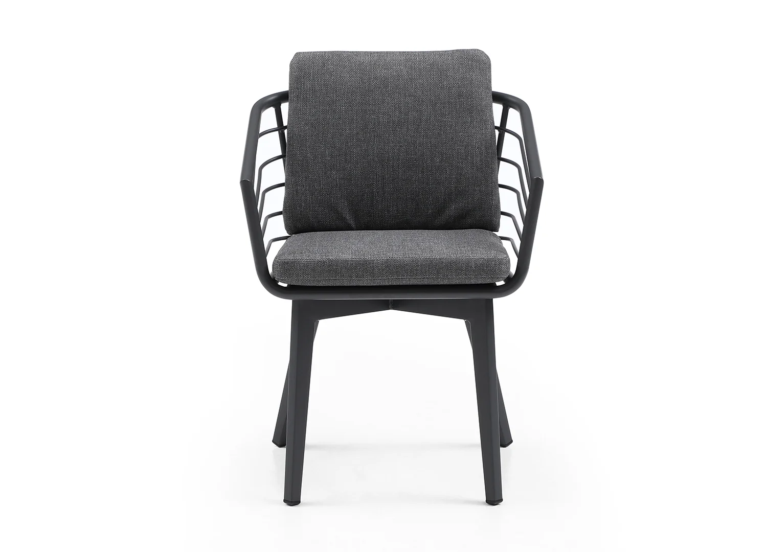 Whiteline Modern Living Kassey Outdoor Dining Armchair, Dark Grey