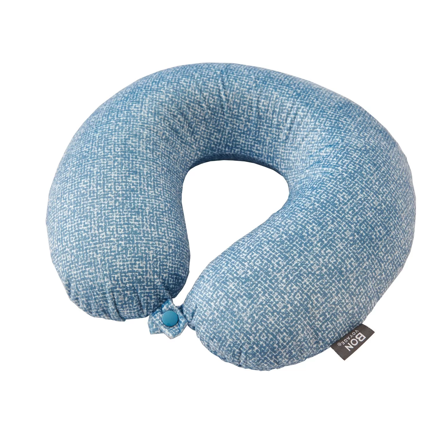 Bon Voyage Classic Memory Foam Travel Neck Pillow, Denim Print