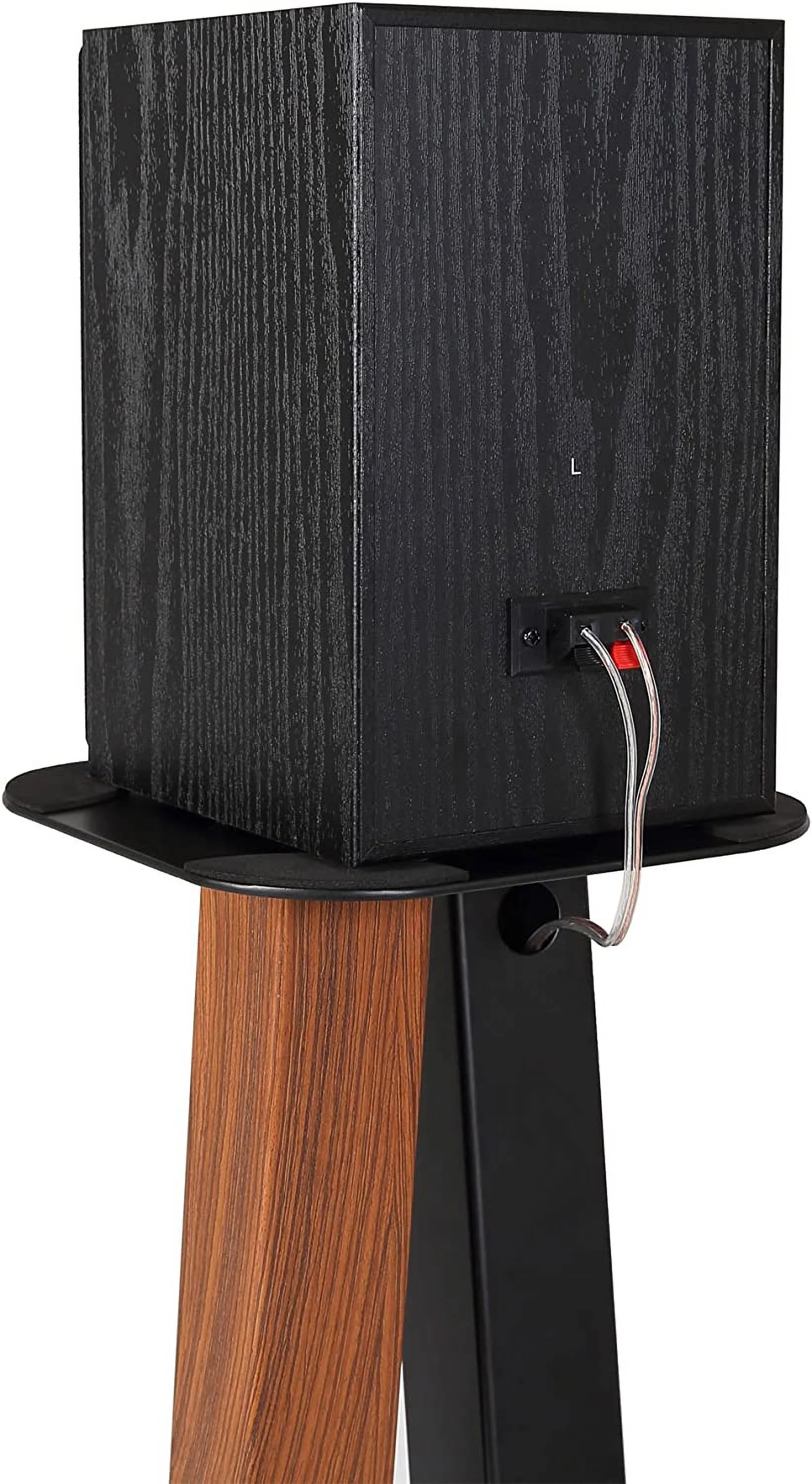 YILAN One Pair Fixed Height Universal Speaker Floor Stands - 600 Series - Cedar Black