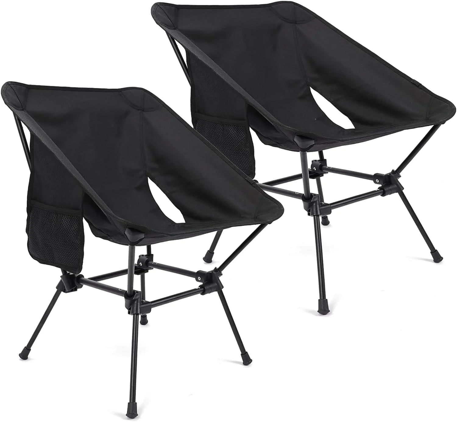 Camping Chairs 2-Pack Lightweight, Folding Chairs Compact & Durable, Foldable for Beach, Hiking, Picnic, Lawn, Outdoor - Portable with Side Pockets, Supports up to 330lbs