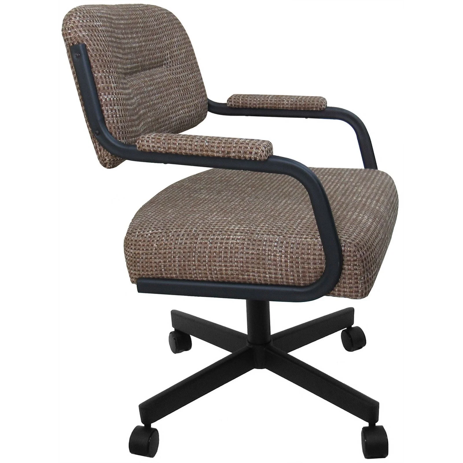 Swivel Metal Caster Dining Chair M-110 - Checkered - Grey