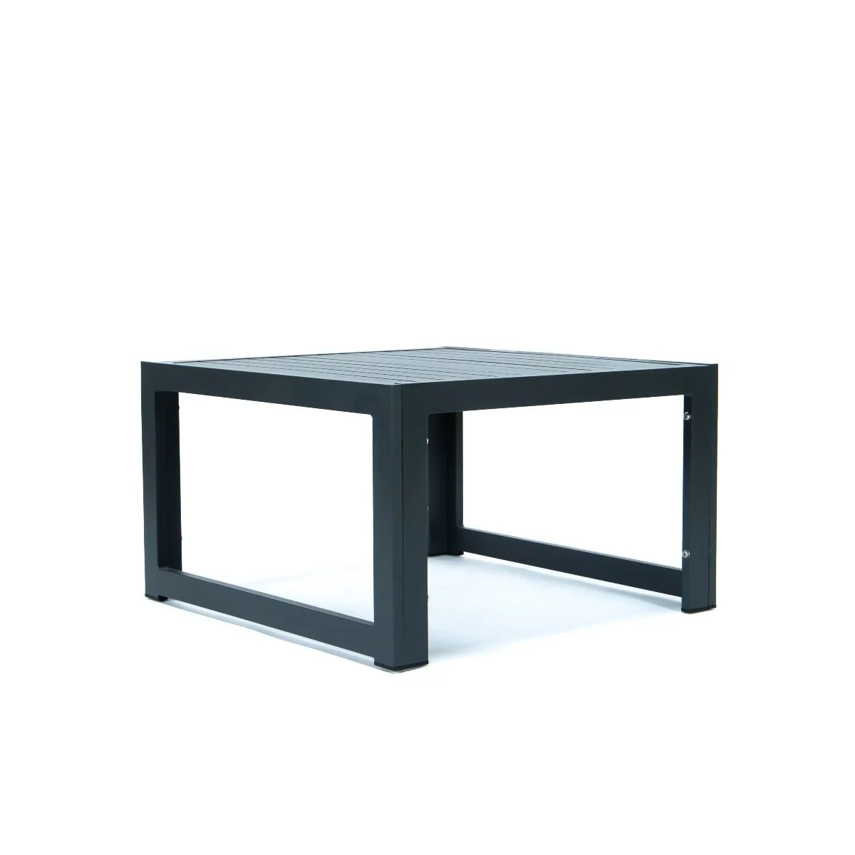LeisureMod Chelsea Outdoor Patio Aluminum Coffee Table in Black
