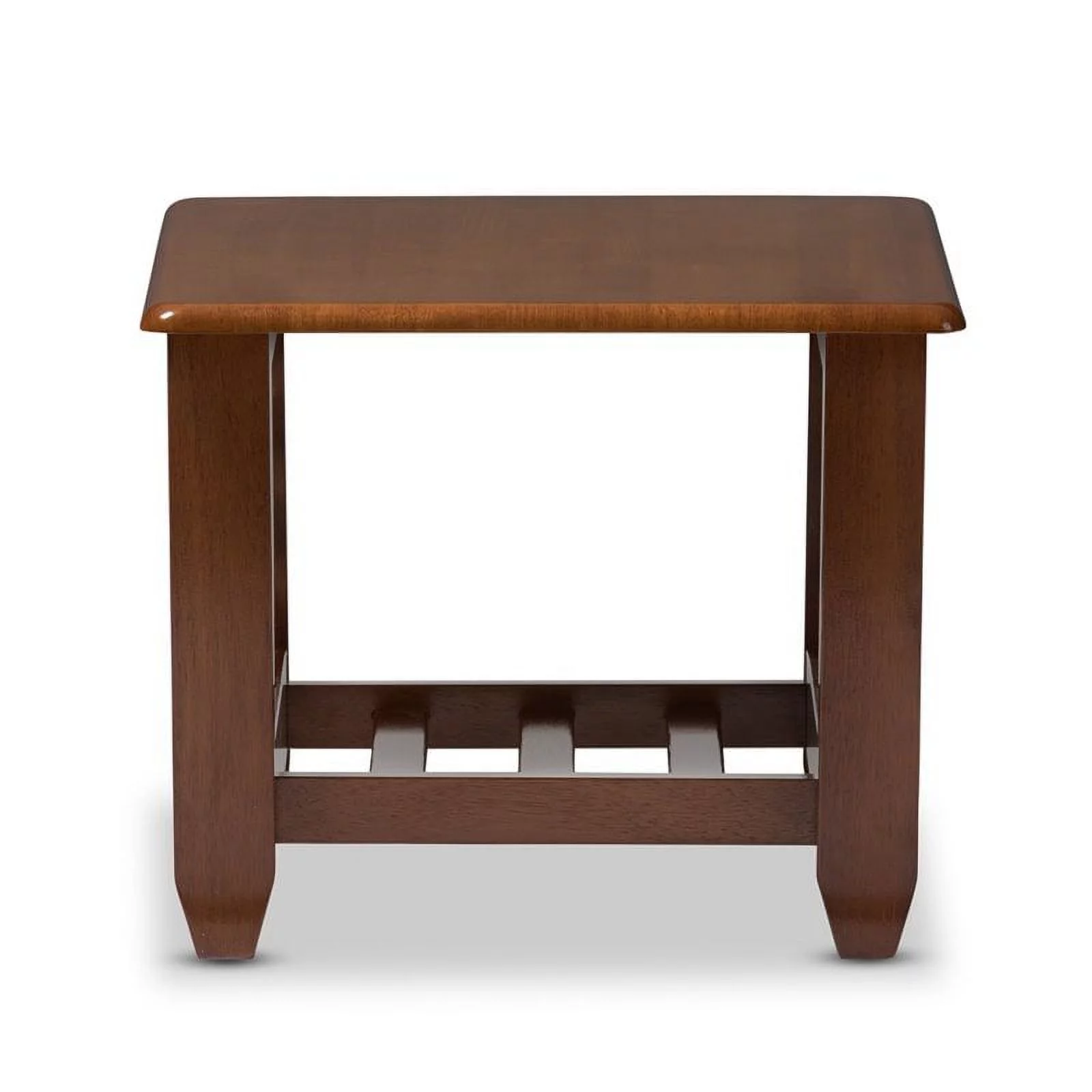 Bowery Hill Modern Wood End Table with Open Shelf in Cherry Brown