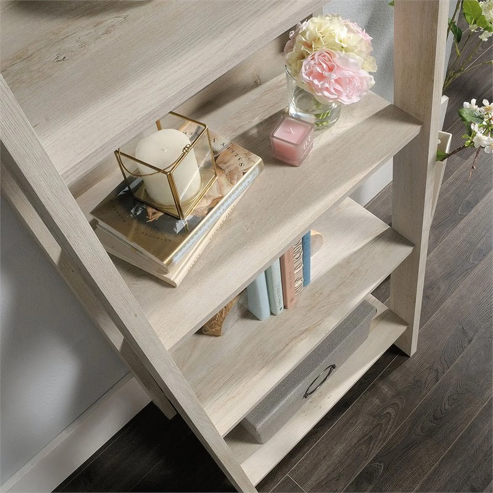 Pemberly Row 5 Shelf Bookcase in Chalked Chestnut