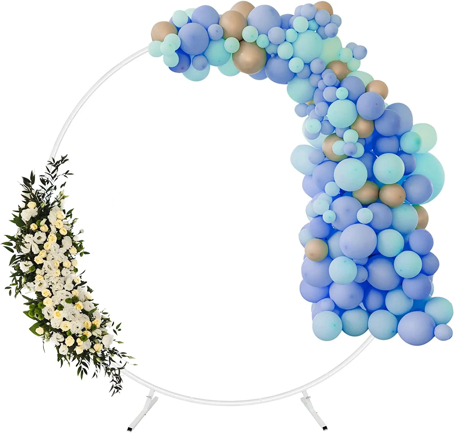 6.6FT Wedding Arch Rack Party Backdrop Stand Flower Balloon Round Holder Decor
