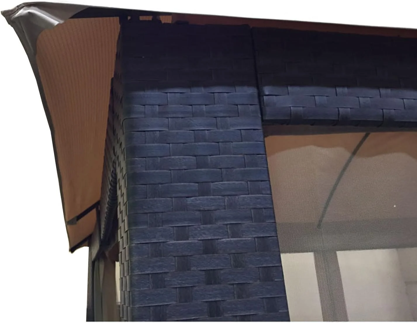 Wicker Gazebo Replacement Canopy Top Cover And Netting Set - Riplock 350