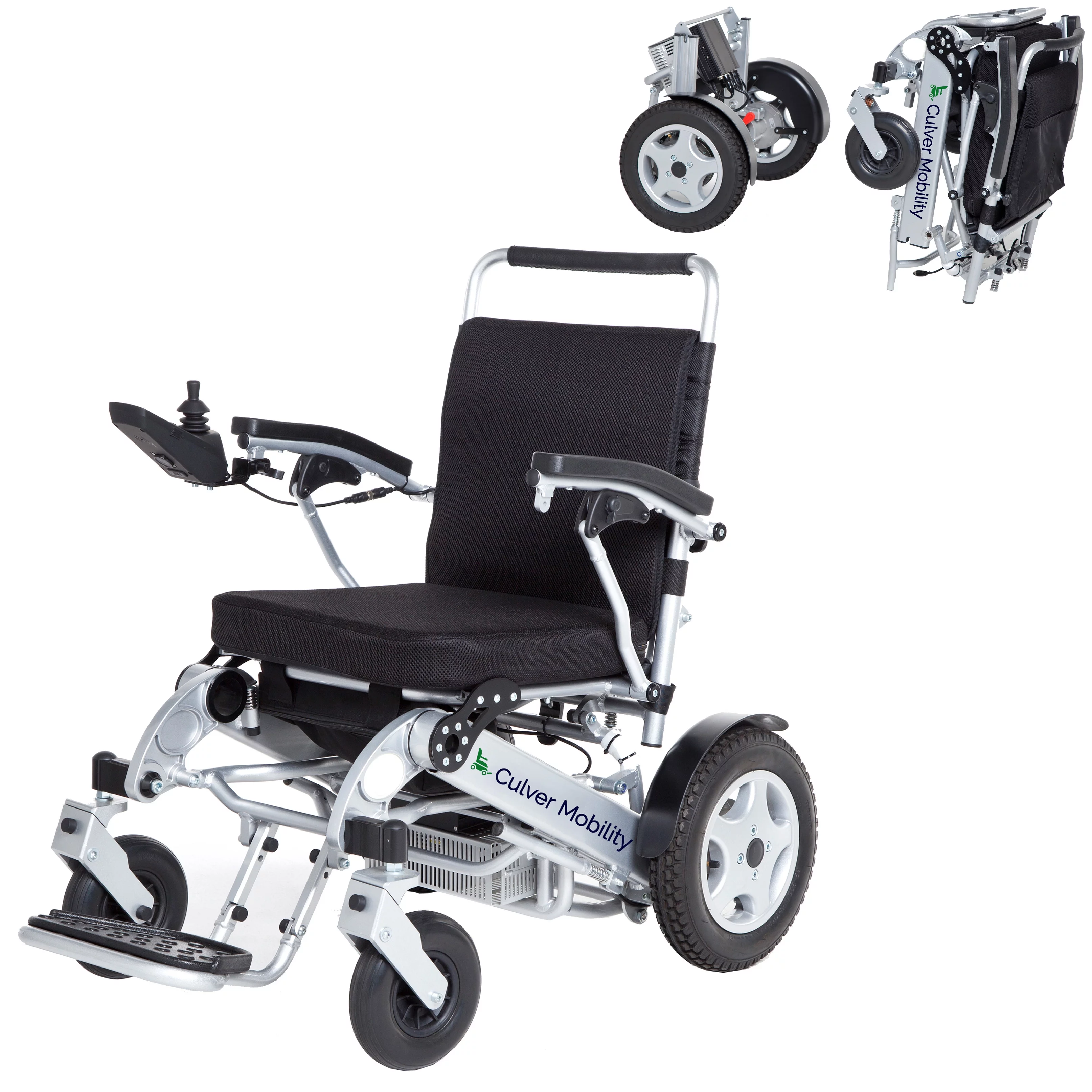Alton Mobility - Foldable & Divisible Electric Wheelchairs 2 Battery-400lbs -500W- 30 Miles, Max Weight Capacity 400 - Silver