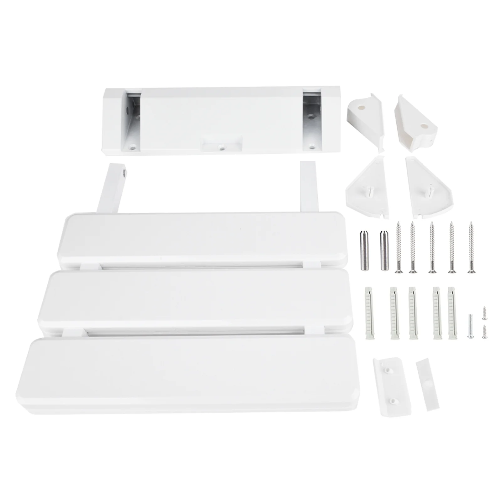 Shower Seat Bathroom Stool,Wall Mounted Drop Leaf Shower Seat,Foldable Bathroom Bench for Home Sauna Room Use White