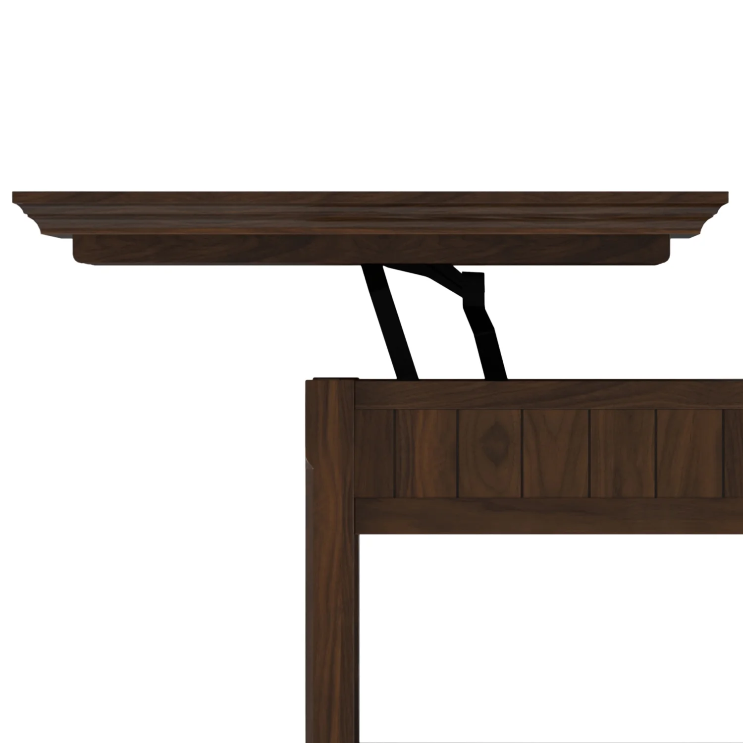 Simpli Home Acadian SOLID WOOD 48 inch Wide Rectangle Transitional Lift Top Coffee Table in Brunette Brown