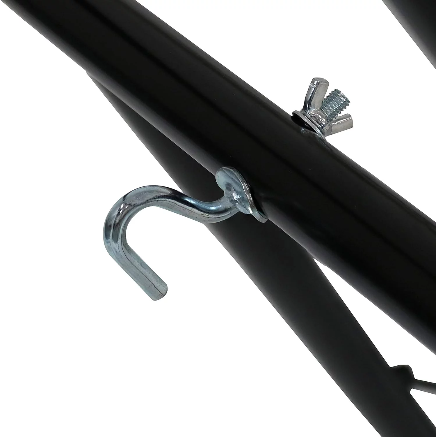 Double Quilted Fabric Hammock With Universal Steel Stand - 450-Pound Capacity - Black Stand - Misty Beach