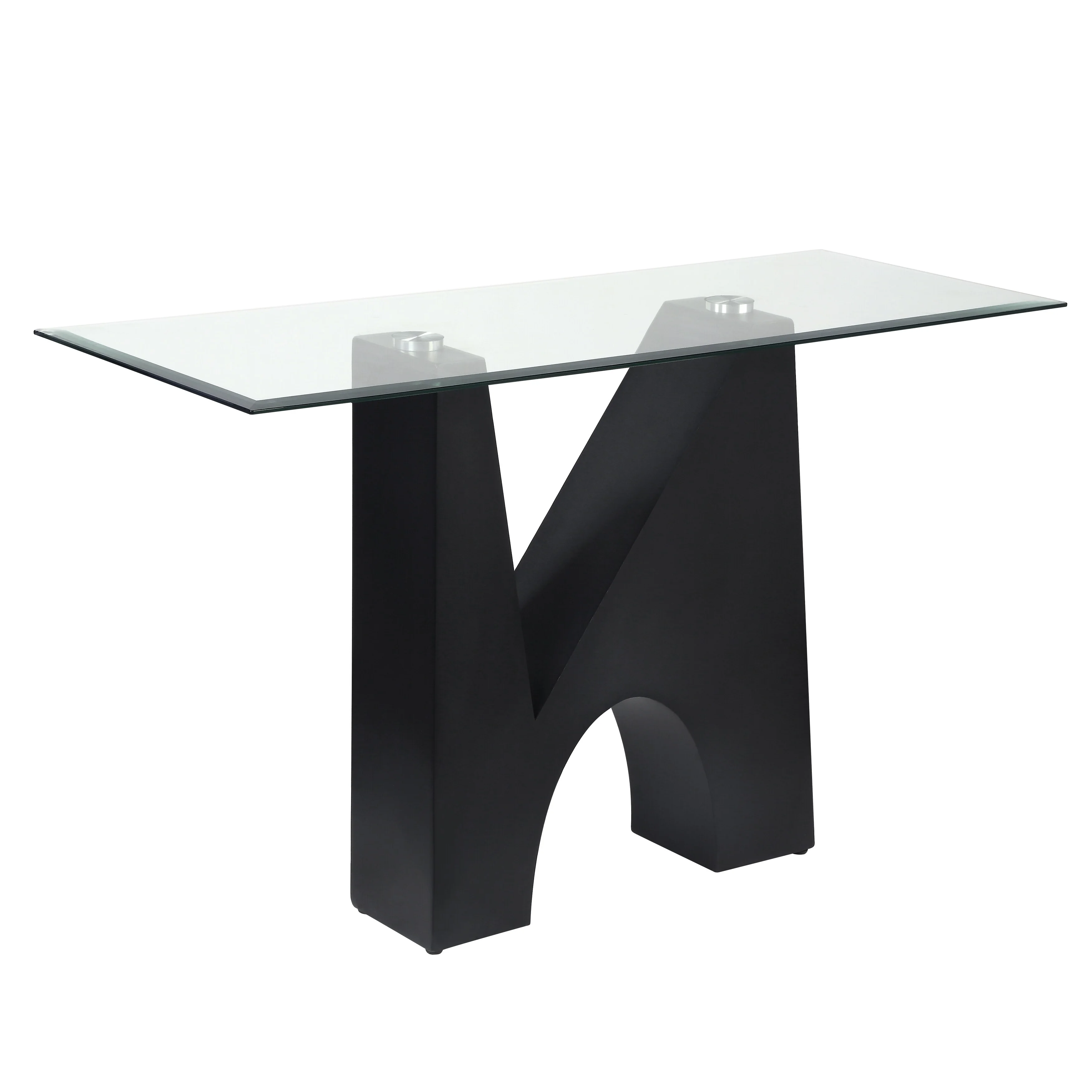 Furniture of America Noele Modern Black 48-inch Glasstop Console Table by