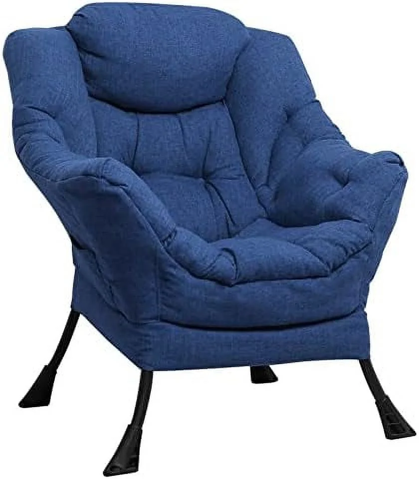 xrboomlife Modern Velvet Fabric Lazy Chair with Ottoman  Accent Contemporary Lounge Chair  Upholstered Single Leisure Sofa Chair with  Side Pocket  Armrests and Thick Padded Back for Livi