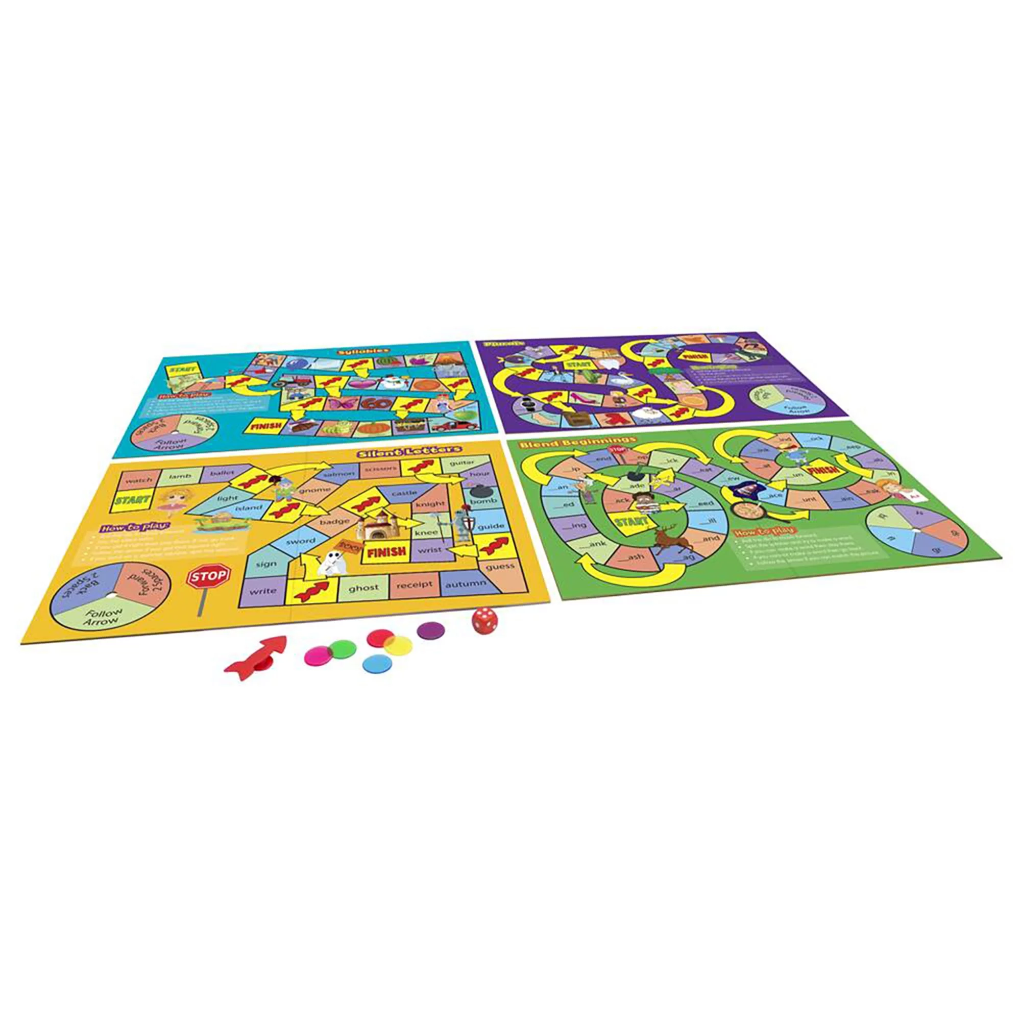 Spelling Board Games Junior Learning for Ages 5-6 Kindergarten Grade 1 Learning, Language Arts, Perfect for Home School, Educational Resources