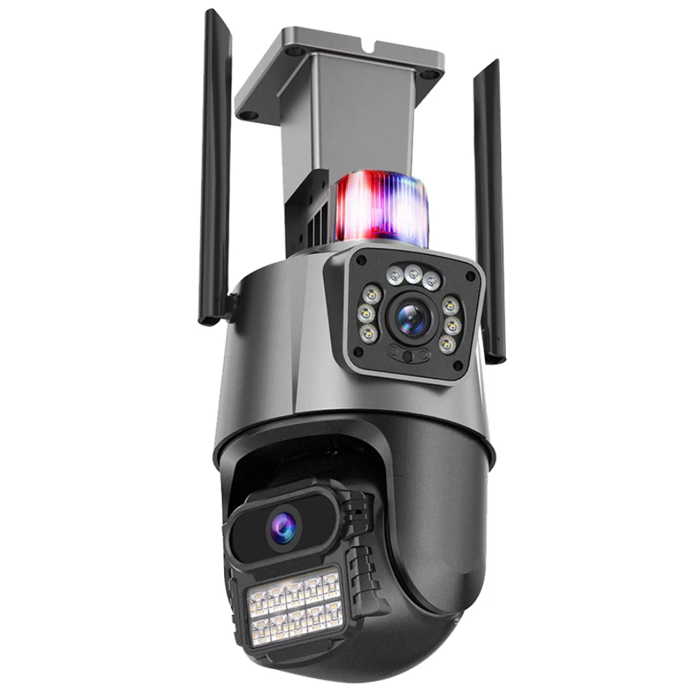 Dual Lens Security Camera,DFITO Wi-Fi Home Surveillance Cameras Outdoor 360° View, 2-Way Audio Night Vision, Waterproof