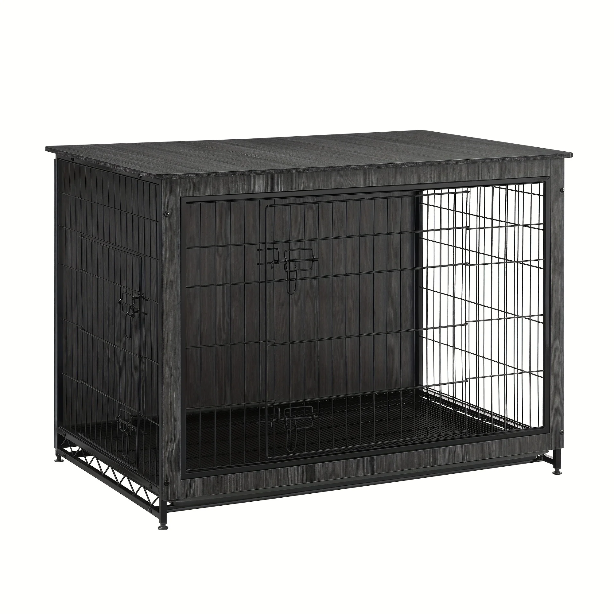 Dog Crate Furniture, Side End Table, Modern Kennel For Dogs Indoor Up To 80 Lb, Heavy-Duty Dog Cage With Multi-Purpose Removable Tray, Double-Door Dog House