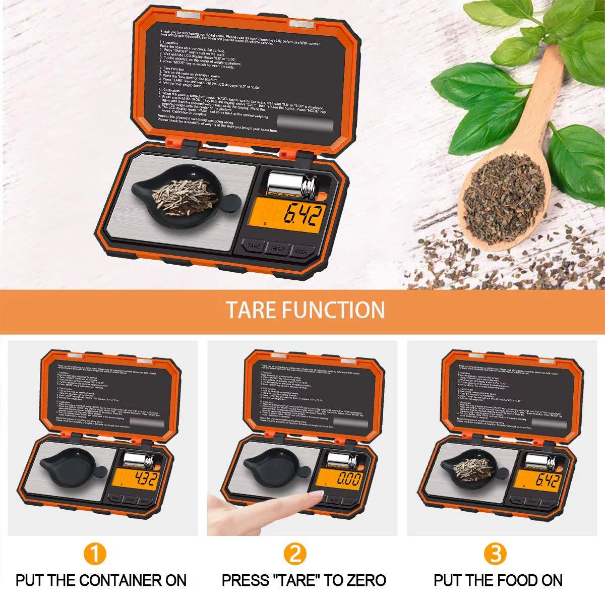 UNIWEIGH Digital Pocket Scale,200g0.01g Jewelry Gram Scale Electronic Smart Scale, 6 Units, LCD Backlit Display, Tare, Auto Off, Stainless Steel,with 50g Calibration Weight