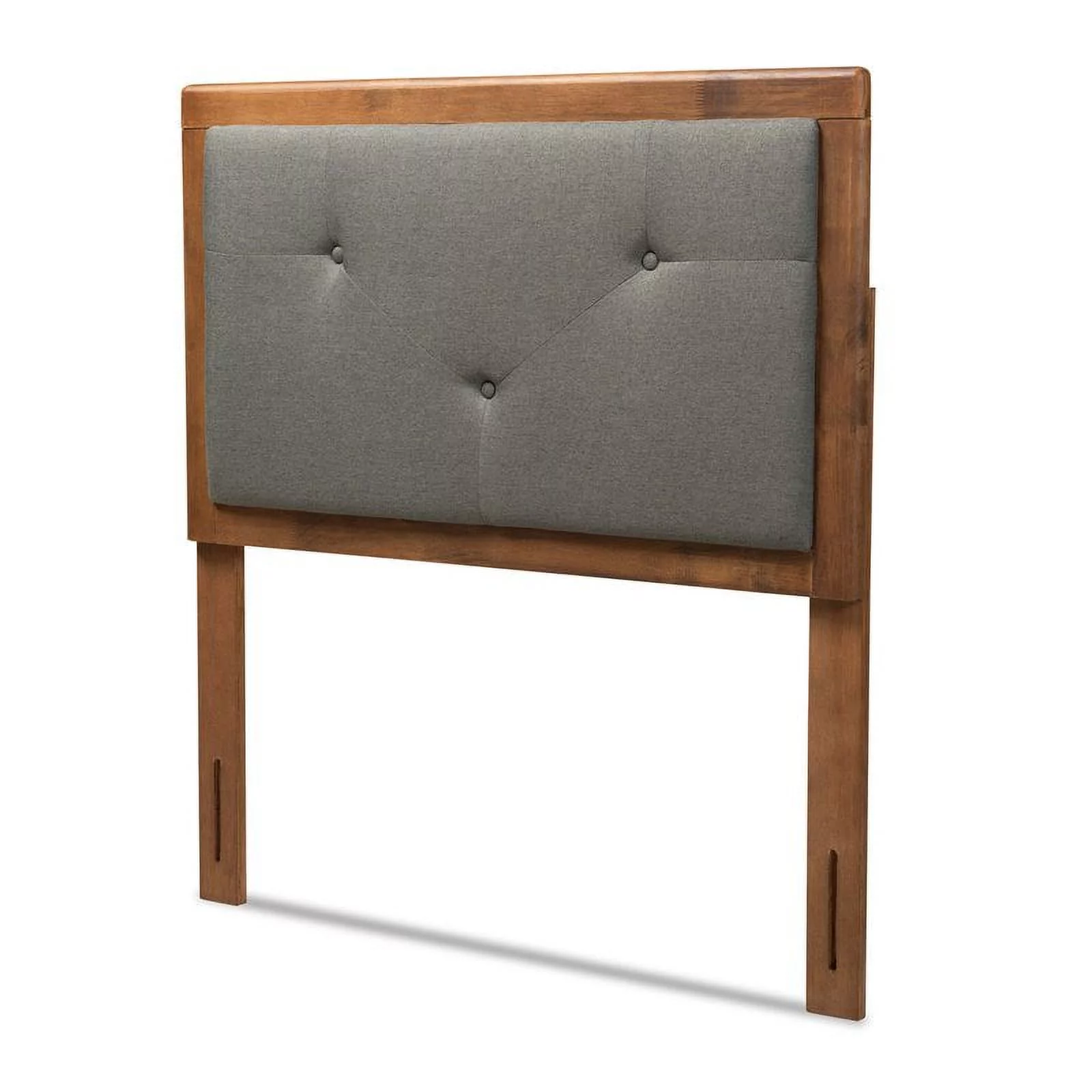 Bowery Hill Transitional Wood Twin Size Headboard in Dark Gray/Walnut Brown