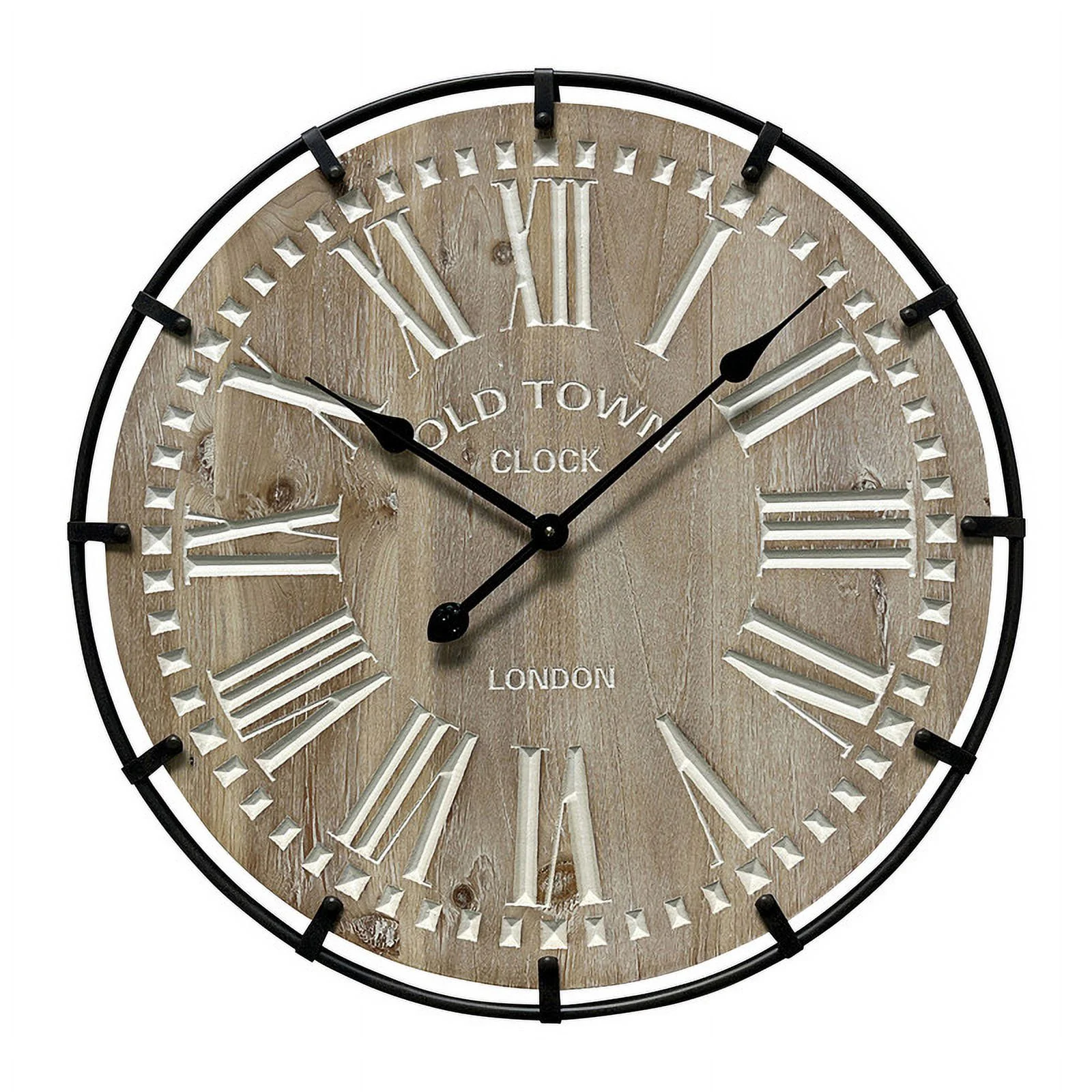 Marcella Round Wood Farmhouse Style Wall Clock