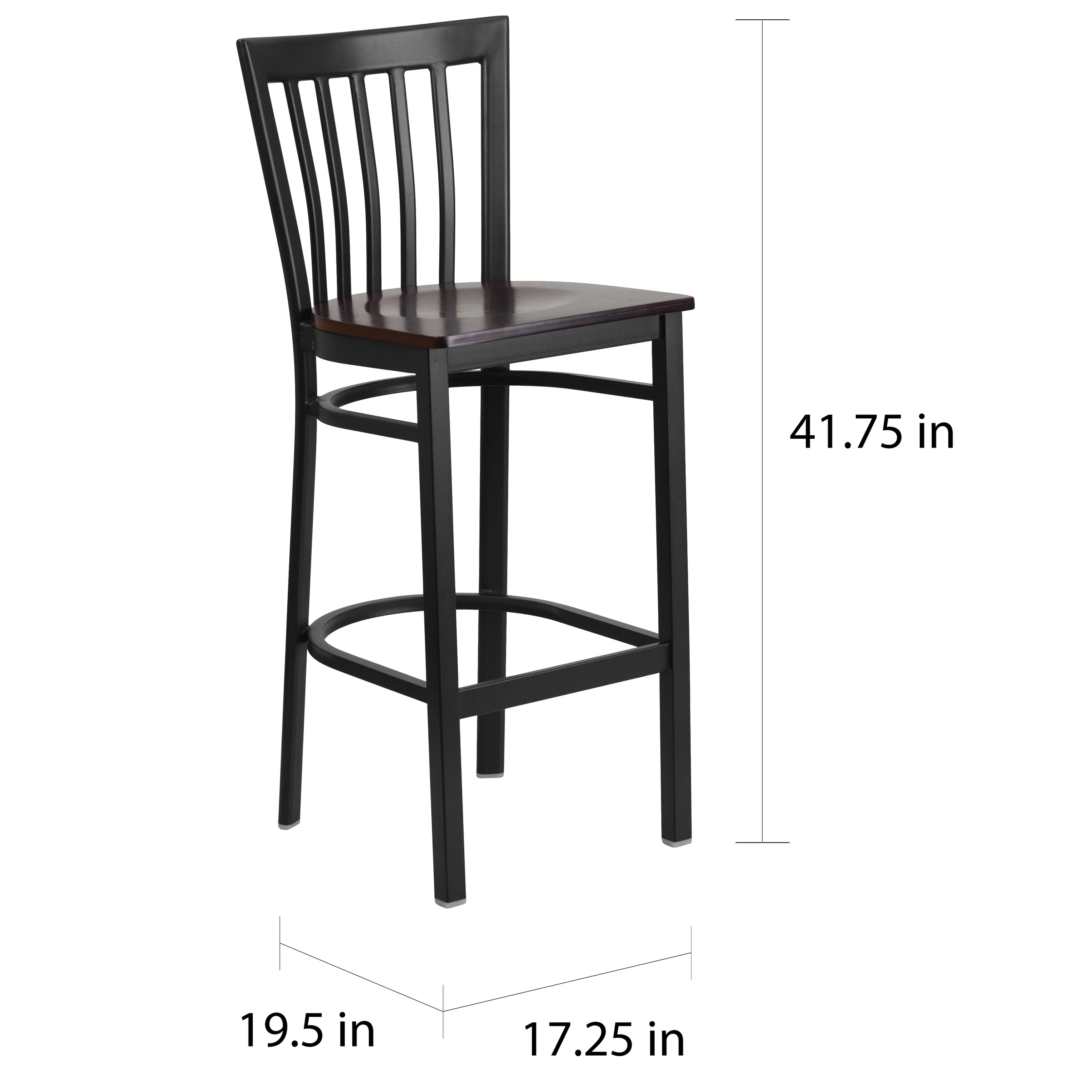 Lancaster Home School House Back Metal Restaurant Barstool (Set of 2) - 17.25