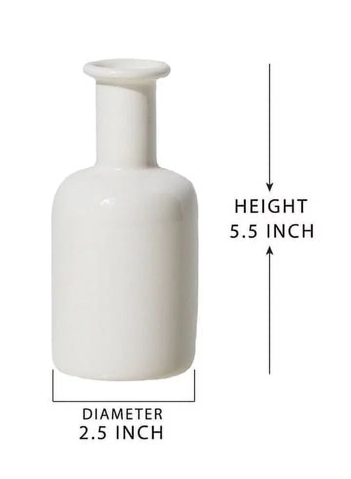 Serene Spaces Living Set of 2 Ceramic Bottle Bud Vase, 2.5