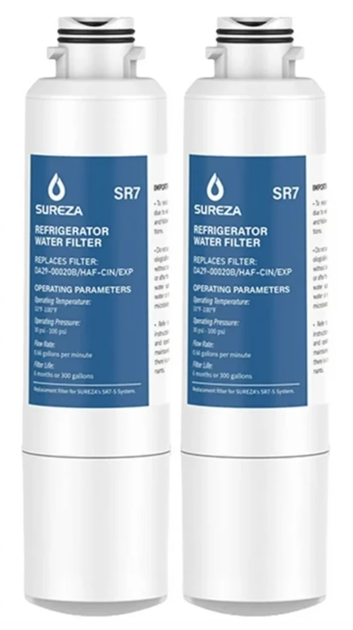 DA29-00020B Refrigerator Water Filter Compatible with Samsung DA29-00020A/B, DA29-00020B-1, HAF-CIN/EXP, 46-9101, RF4267HARS For French Door Fridge Kitchen (2 PACK)
