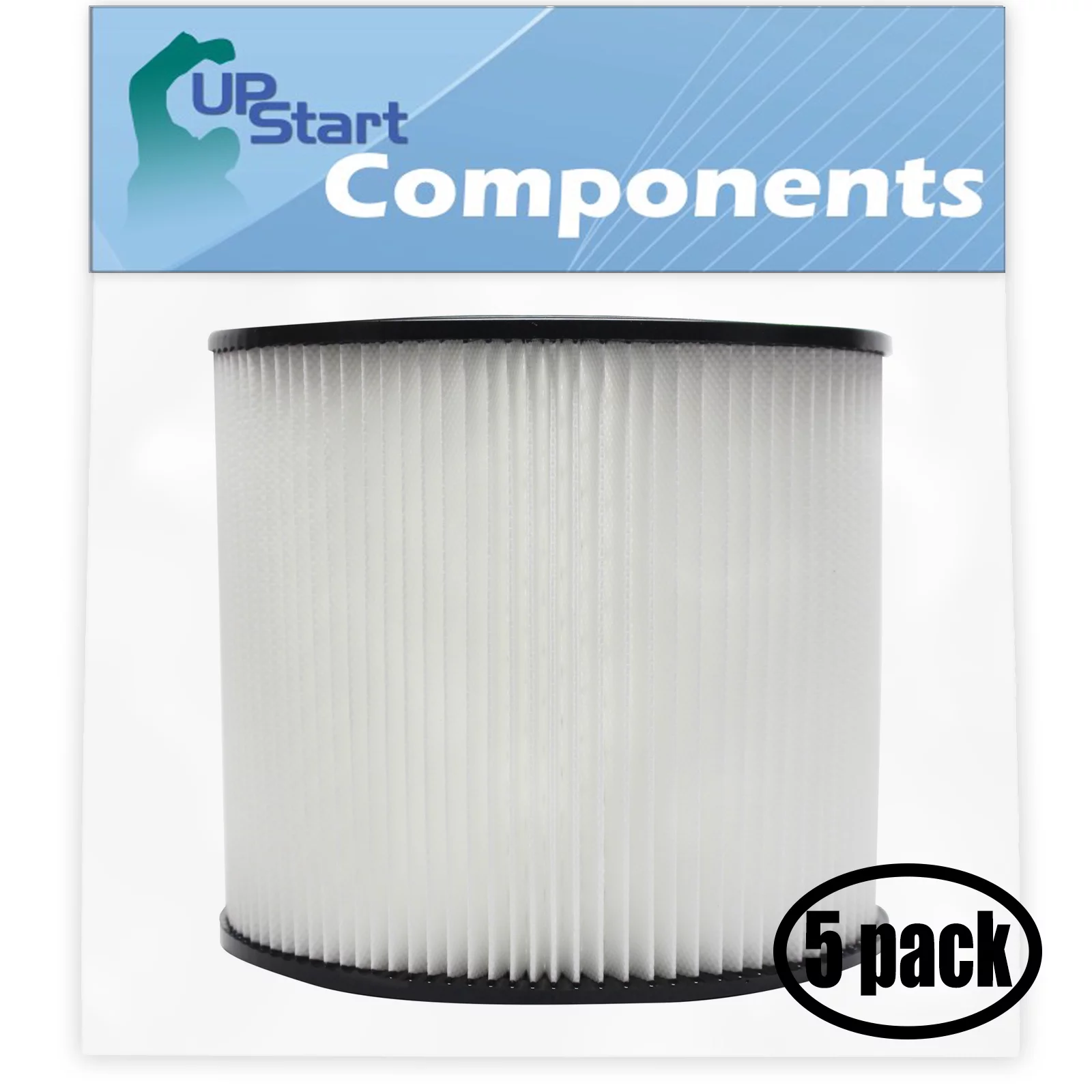 5-Pack Replacement for Shop-Vac Hardware Store Wet/Dry Vac 968-94-00 Vacuum Cartridge Filter - Compatible with Shop-Vac 90304 Cartridge Filter