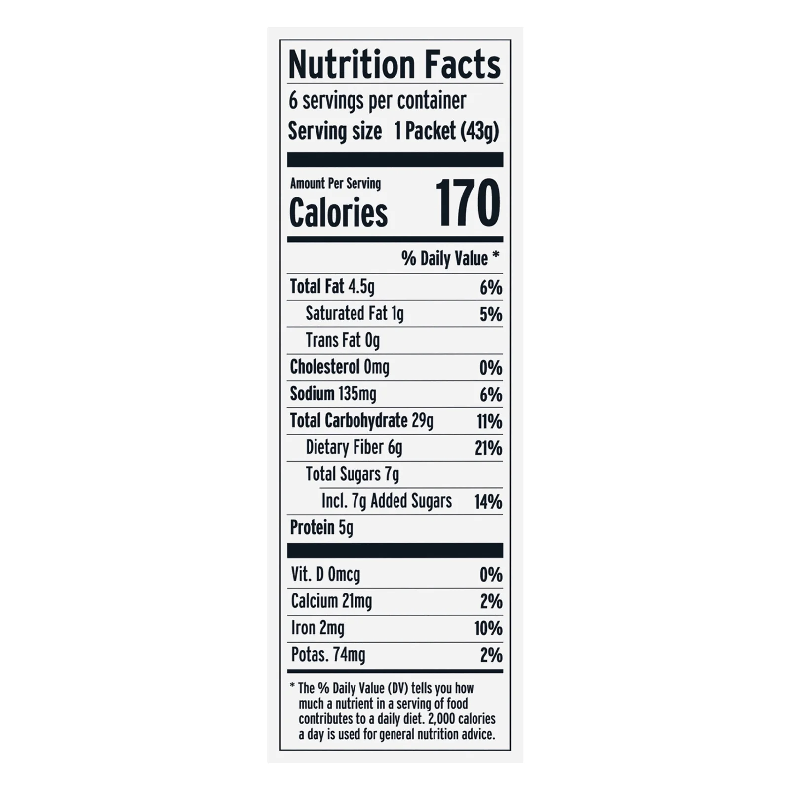 Purely Elizabeth - Oatmeal Chocolate Chunk 6pk - Case of 6-9.12 OZ