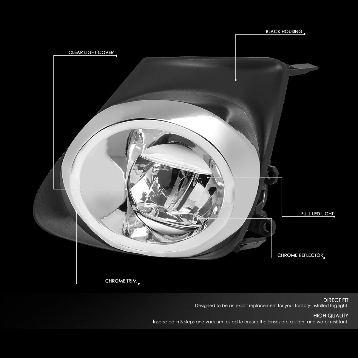 DNA Motoring FL-ZTL-286-CH For 2011 to 2013 Toyota Corolla Pair Front Bumper LED Fog Light Lamp+Bezel+Switch Clear Lens 12