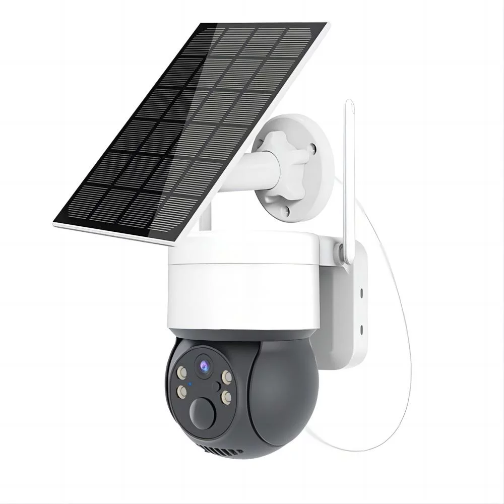 Solar Security Camera Outdoor, 4MP Wireless WiFi Pan Tilt 360° View Camera with Motion Detection and Siren, Color Night Vision,7800mAh Battery, 2-Way Talk (Black)