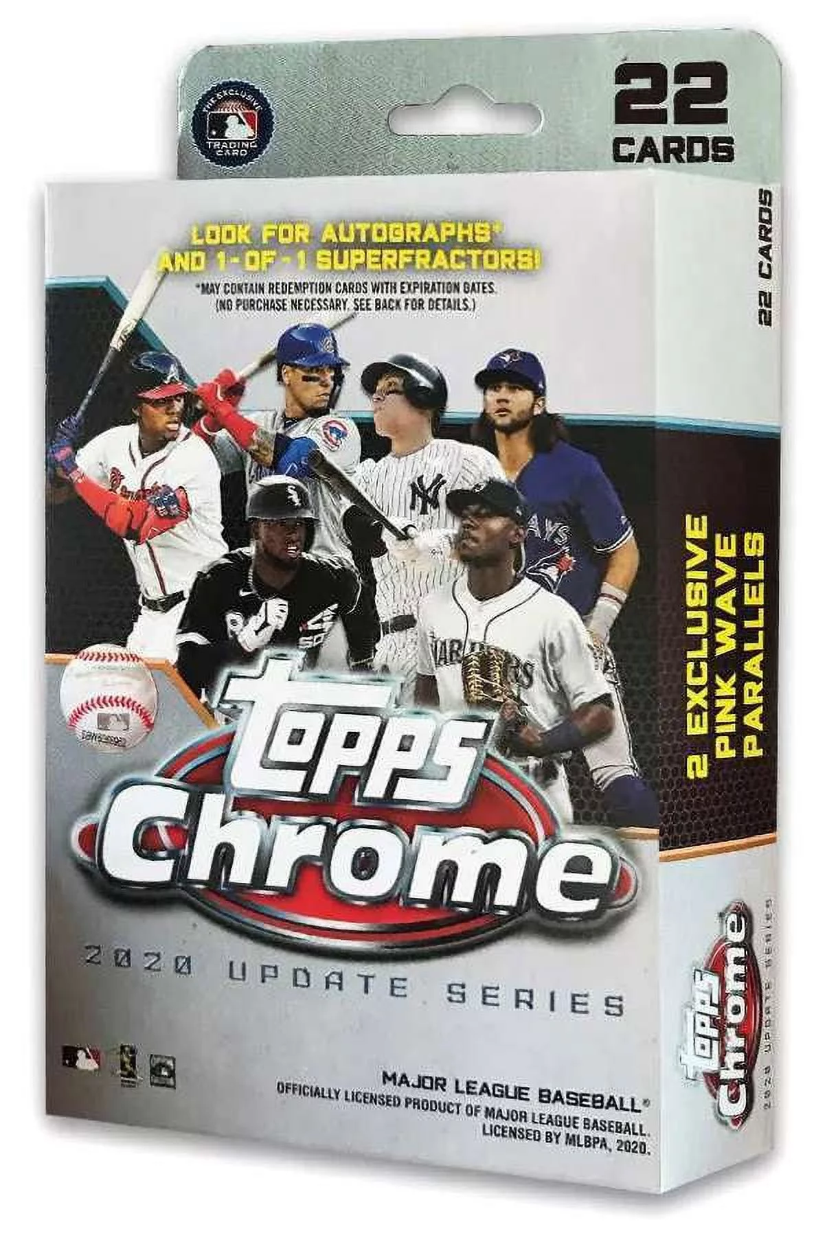 MLB Topps 2020 Chrome Update Trading Card HANGER Box (22 Cards)