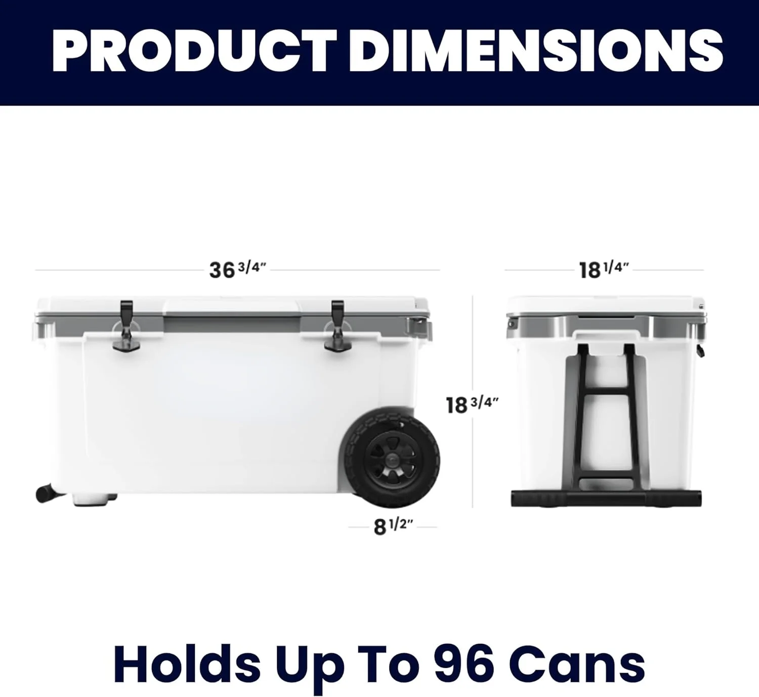 72 Quart Ultra-Light Wheeled Cooler Hard Insulated Portable Ice Chest Box for Beach, Drink, Beverage, Camping, Picnic, Fishing, Boat, Barbecue, 30% Lighter Than Rotomolded Coolers