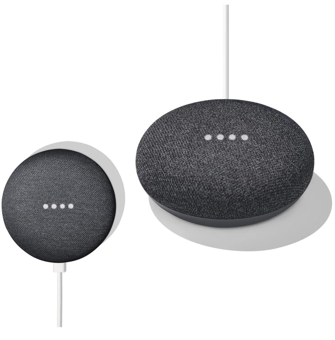 Google Nest Mini 1st Generation Bluetooth Speaker (International Version) with US Power Adapter (Slate Black)