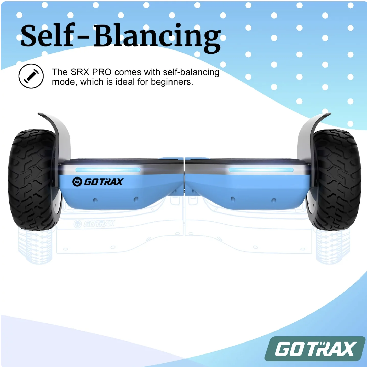Open Box GOTRAX SRX PRO Bluetooth Hoverboard Adult 250W Motor All Up to 220lbs - BLUE