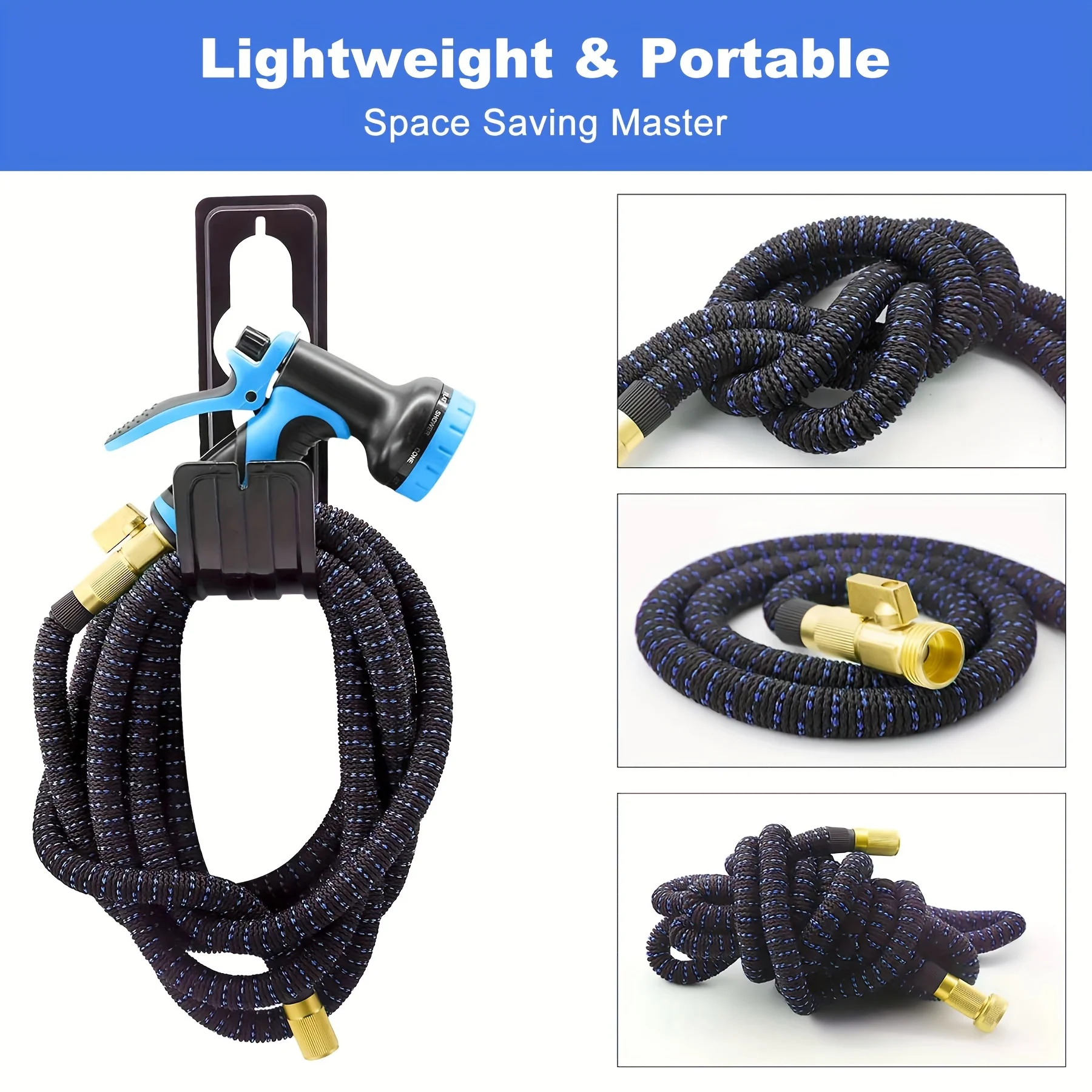 100ft Garden Hose Expandable, Leakproof Thickened Water Hose, With 10 Function Spray Nozzle, 3/4