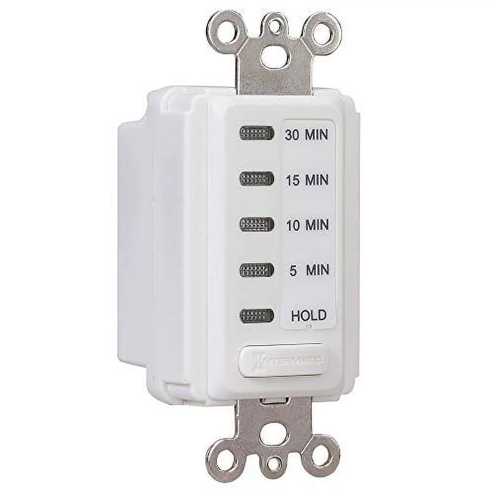 Intermatic EI200W Electronic Countdown Timer, 120 VAC, 60 Hz, Preset Times 5,10,15,30 Minute, With Hold, White